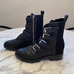 Dolce Vita Black Buckle Moto Boot